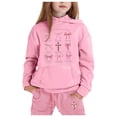 thumbnail image 1 of WhouRiu Big Girl Outfit Set Long Sleeve Hoodie Pullover Top Pants Kids Fall Winter Casual Sweat Suit Pink.Sizes 8-9, 1 of 3