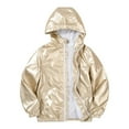 thumbnail image 1 of WhouRiu Big Girl Rain Jacket Shiny Zipper Hooded Lightweight Windbreaker Child Comfy Waterproof Outdoor Jackets Yellow,Sized 10-11, 1 of 3