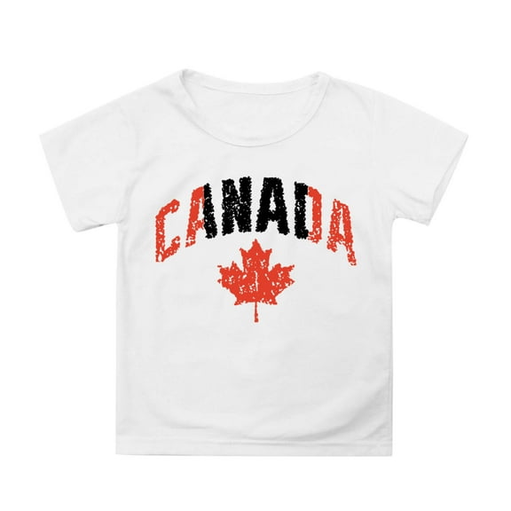 WhouRiu Big Girl' T Shirts Canada Day Short Sleeve Tee Tops Children Summer Casual Basic T Shirt White,Sizes 10-11