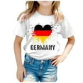 thumbnail image 1 of WhouRiu Big Girl T Shirts Flag Of Germany Print Short Sleeve T Shirt Kids Trend Loose Tee Tops White,Sizes 8-9, 1 of 3
