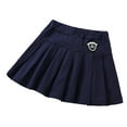 thumbnail image 1 of WhouRiu Big Girl's Skirt Summer High Waist A Line Pleated Skirt Kids Solid School Uniform Skirts Blue,Sized 9-10, 1 of 8