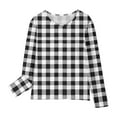 thumbnail image 1 of WhouRiu Big Girl's T Shirt Long Sleeve Plaid Pullover Shirt Child Comfy Basic Autumn Winter Tshirt White,Sized 10-11, 1 of 5