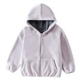 thumbnail image 1 of WhouRiu Big Girls Boys Jacket Flannel Warm Loose Hooded Coat Children Cozy Thermal Sports Autumn Winter Jackets Purple,Sized 7-8, 1 of 3