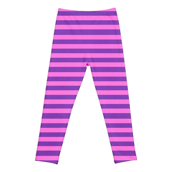 WhouRiu Big Girls Pants Christmas Holiday Elastic Waist Striped Leggings Child Comfy Skinny Party Autumn Trousers Purple,Sized 13-14
