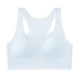 thumbnail image 1 of WhouRiu Big Girls Sports Bra Seamless Breathable Soft Tank Bralette with Padded Kids Athletic Cotton Training Bra Blue,Size 14-16, 1 of 8