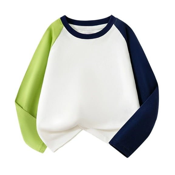 WhouRiu Big Girls Sweatshirt Colorblock Raglan Sleeve Pullover Shirt Soft Loose Comfy Casual Sweatshirt Blue,Sized 7-8