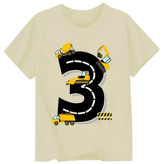 WhouRiu Big Girls' T Shirts Car Prints Casual Short Sleeved Clothes Children Oversized Tshirts Beige,Sizes 12-13