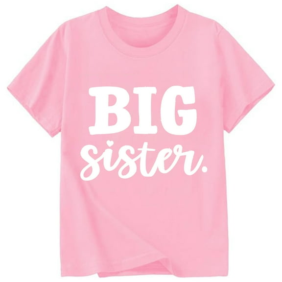 WhouRiu Big Girls' T Shirts Casual Letter Prints Short Sleeved Tee Tops Child Summer Casual Tshirts Pink,Sizes 10-11
