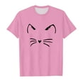 thumbnail image 1 of WhouRiu Big Girls' Tshirts Cat Prints Short Sleeve T Shirt Children Comfy Casual Tee Clothes Pink,Sizes 8-9, 1 of 4