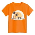 thumbnail image 1 of WhouRiu Big Girls' Tshirts Hawaiian Print Short Sleeve T Shirt Kids Summer Casual Thin Tops Orange,Sizes 8-9, 1 of 3
