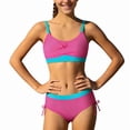 thumbnail image 1 of WhouRiu Bikini Set for Big Girls Two Piece Color Block Bikini Swimwear for Teen Seaside Beach Pool Bathing Suit Pink,Size 15-16 Y, 1 of 3