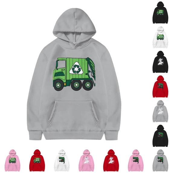 WhouRiu Boys Cartoon Graphic Hooded Sweatshirts Kids Autumn Casual Pullover Hoodies