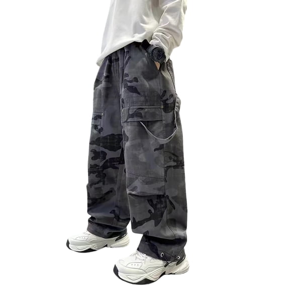 WhouRiu Boys Casual Cargo Pants With Pockets Fashion Graphic Elastic Waist Loose Pants Kids Autumn Outdoor Comfortable Cute Trousers,11-12 Years