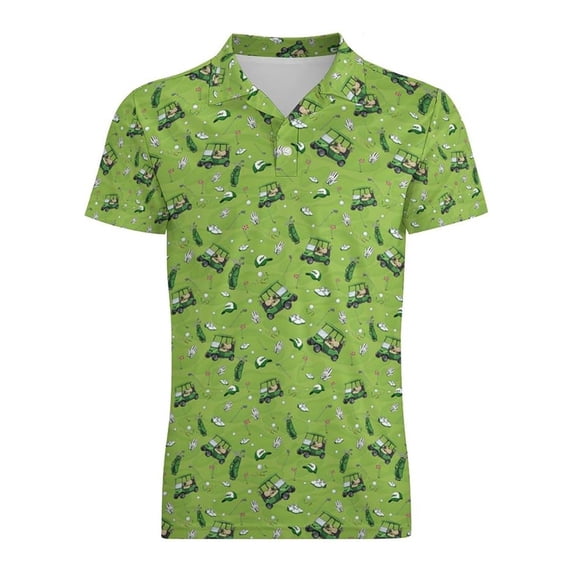 WhouRiu Boys Casual Graphic Polos Short Sleeve Tennis Collar Shirts Summer Polo Shirt 3-14 Years