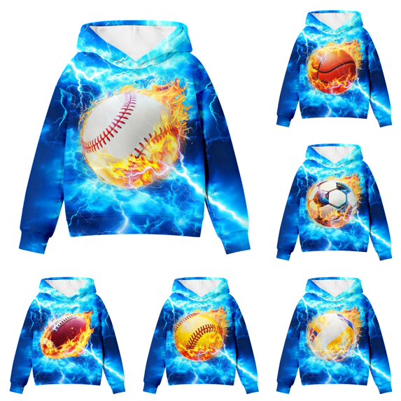 WhouRiu Boys Casual Hooded Sweatshirts Kids Fall Winter Fashion Graphic Pullover Hoodies