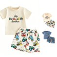thumbnail image 1 of WhouRiu Boys Casual Outfits Short Sleeve Brother Letter Graphic Tees Shorts Sets Baby Summer Clothes, 1 of 3