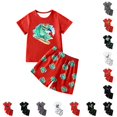 thumbnail image 1 of WhouRiu Boys Casual Outfits Short Sleeve Dinosaur Graphic Tees And Shorts Sets Kids Summer Clothes, 1 of 5