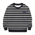 thumbnail image 1 of WhouRiu Boys Casual Striped Graphic Sweatshirts Kids Fall Crew Neck Pullover Everyday Wear, 1 of 4
