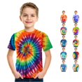 thumbnail image 1 of WhouRiu Boys Casual Tie Dye Graphic Tees Short Sleeve Crew Neck Tshirt Summer T Shirts 4-16 Years, 1 of 3