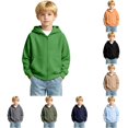 thumbnail image 1 of WhouRiu Boys Casual Zip Up Hoodies Solid Color Knit Ribbed Long Sleeve Hooded Sweatshirt With Pockets Kids Autumn Cozy Cute Sweatshirts,15-16 Years, 1 of 6