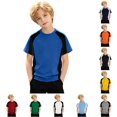 thumbnail image 1 of WhouRiu Boys Color Block Tees Back To School Short Sleeve Crew Neck Tshirt Kids Comfortable Cute Casual Summer T Shirts,4-5 Years, 1 of 4