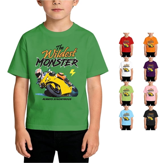 WhouRiu Boys Fashion Graphic Tees Back To School Kids Short Sleeve Crew Neck Tshirt Comfortable Cute Casual Summer T Shirts,10-12 Years