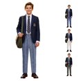 thumbnail image 1 of WhouRiu Boys Fashion Suit Pants Rigid Waist Loose Straight Leg Trousers Kids Back To School Comfortable Versatile Pants,14-15 Years, 1 of 4