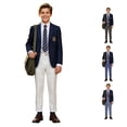 thumbnail image 1 of WhouRiu Boys Fashion Suit Pants Rigid Waist Loose Straight Leg Trousers Kids Back To School Comfortable Versatile Pants,5-6 Years, 1 of 4