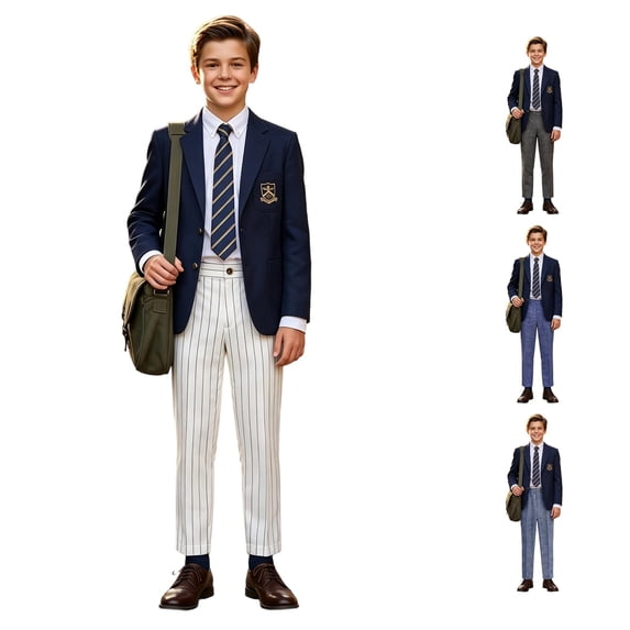 WhouRiu Boys Fashion Suit Pants Rigid Waist Loose Straight Leg Trousers Kids Back To School Comfortable Versatile Pants,5-6 Years