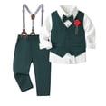 thumbnail image 1 of WhouRiu Boys Formal Outfits Fall Long Sleeve Dress Shirts Pants And Vest Sets Kids Gentleman Clothes, 1 of 9