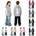 thumbnail image 1 of WhouRiu Boys Girls Letter Graphic Hoodie Kids Unisex Long Sleeve Hooded Pullover With Pockets Autumn Winter Soft Cozy Sweatshirts,9-10 Years, 1 of 8