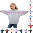 thumbnail image 1 of WhouRiu Boys Girls Letter Print Pullover Hoodies Kids Unisex Autumn Fashion Casual Hooded Sweatshirt, 1 of 6