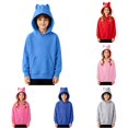 thumbnail image 1 of WhouRiu Boys Girls Solid Color Hoodie Kids Unisex Long Sleeve Hooded Pullover With Pockets Autumn Winter Cozy Soft Sweatshirts,5-6 Years, 1 of 4