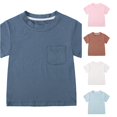 thumbnail image 1 of WhouRiu Boys Girls Solid Color Tees Kids Unisex Short Sleeve Crew Neck Baby Tshirt Comfortable Cute Casual Summer T Shirts,0-3 Months, 1 of 4