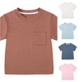 thumbnail image 1 of WhouRiu Boys Girls Solid Color Tees Kids Unisex Short Sleeve Crew Neck Baby Tshirt Comfortable Cute Casual Summer T Shirts,6-12 Months, 1 of 8