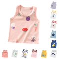 thumbnail image 1 of WhouRiu Boys Girls Summer Sleeveless Tank Tops Baby Cute Cartoon Graphic Daily Shirts, 1 of 4
