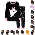 thumbnail image 1 of WhouRiu Boys Halloween Graphic Pajamas Long Sleeve Crew Neck T Shirts And Pants Pajama Set 2 Piece Kids Autumn Winter Cozy Cute Sleepwear,2-3 Years, 1 of 5