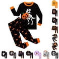 thumbnail image 1 of WhouRiu Boys Halloween Graphic Pajamas Long Sleeve Crew Neck T Shirts And Pants Pajama Set 2 Piece Kids Autumn Winter Cozy Cute Sleepwear,3-4 Years, 1 of 5
