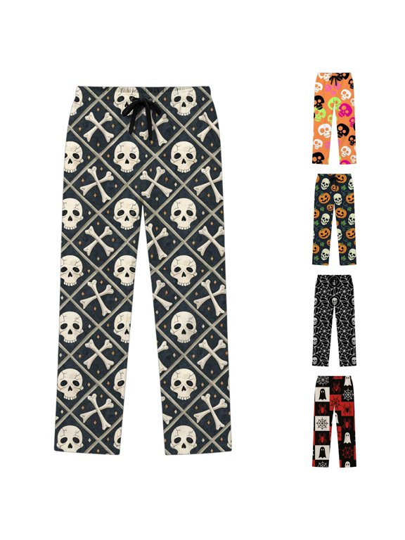 Boys Halloween Graphic Sleep Pants Fall Drawstring Waist Loose Trousers 5-16 Years