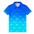 thumbnail image 1 of WhouRiu Boys Short Sleeve Polo Shirt Summer Casual Cartoon Graphic Tennis Collar Shirts Kids Comfortable Soft Beach Polos,7-8 Years, 1 of 2