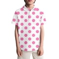 thumbnail image 1 of WhouRiu Boys Short Sleeve Polo Shirt Summer Casual Polka Dot Print Tennis Collar Shirts Kids Comfortable Soft Daily Polos,11-12 Years, 1 of 4