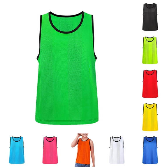 WhouRiu Boys Solid Color Athletic Tank Tops Kids Sleeveless Crew Neck Sports Shirts Comfortable Cute Summer Tops,10-15 Years