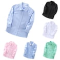 thumbnail image 1 of WhouRiu Boys Solid Color Formal Shirts Classic Long Sleeve Button Down Shirts Kids Fashion Comfortable Stage Performance Tops,3-4 Years, 1 of 4