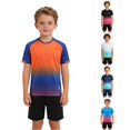 thumbnail image 1 of WhouRiu Boys Summer Athletic Outfits Short Sleeve Tees And Shorts Sets Kids Sports Training Clothes, 1 of 4