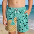 thumbnail image 1 of WhouRiu Boys Summer Casual Shorts Ice Cream Print Drawstring Waist Baggy Beach Shorts 2-14 Years, 1 of 3