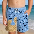 thumbnail image 1 of WhouRiu Boys Summer Casual Shorts Ice Cream Print Drawstring Waist Baggy Beach Shorts 2-14 Years, 1 of 4