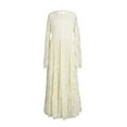 thumbnail image 1 of WhouRiu Children Girls Dress Elegant Floral Emboridery Lace Long Sleeve Wedding Gown Kids Girl Princess Long Dress White,Sizes 9-10, 1 of 8