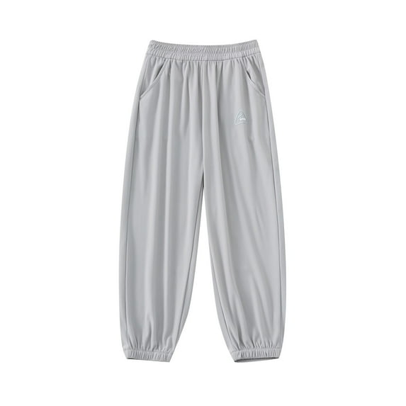 WhouRiu Children Girls Pants Fashion Summer Sun Casual Thin Quick Drying Jogger Sweatpants Kids Girls Sports Trousers Gray,Sizes 11-12