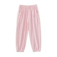 thumbnail image 1 of WhouRiu Children Girls Pants Fashion Summer Sun Casual Thin Quick Drying Jogger Sweatpants Kids Girls Sports Trousers Pink,Sizes 3-4, 1 of 3