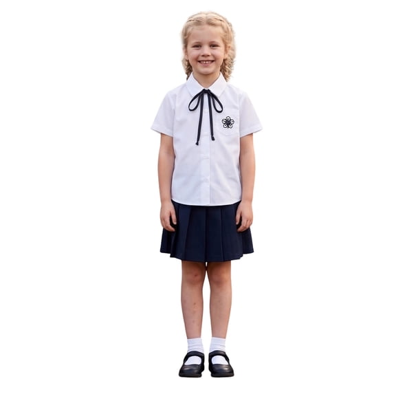 WhouRiu Girls Back To School Blouses Floral Graphic Short Sleeve Button Down Shirts Kids Casual Comfortable Cute Everyday Shirts,9-10 Years